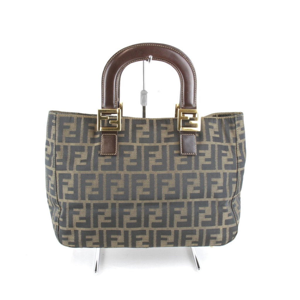 Fendi Khaki Canvas Handbag