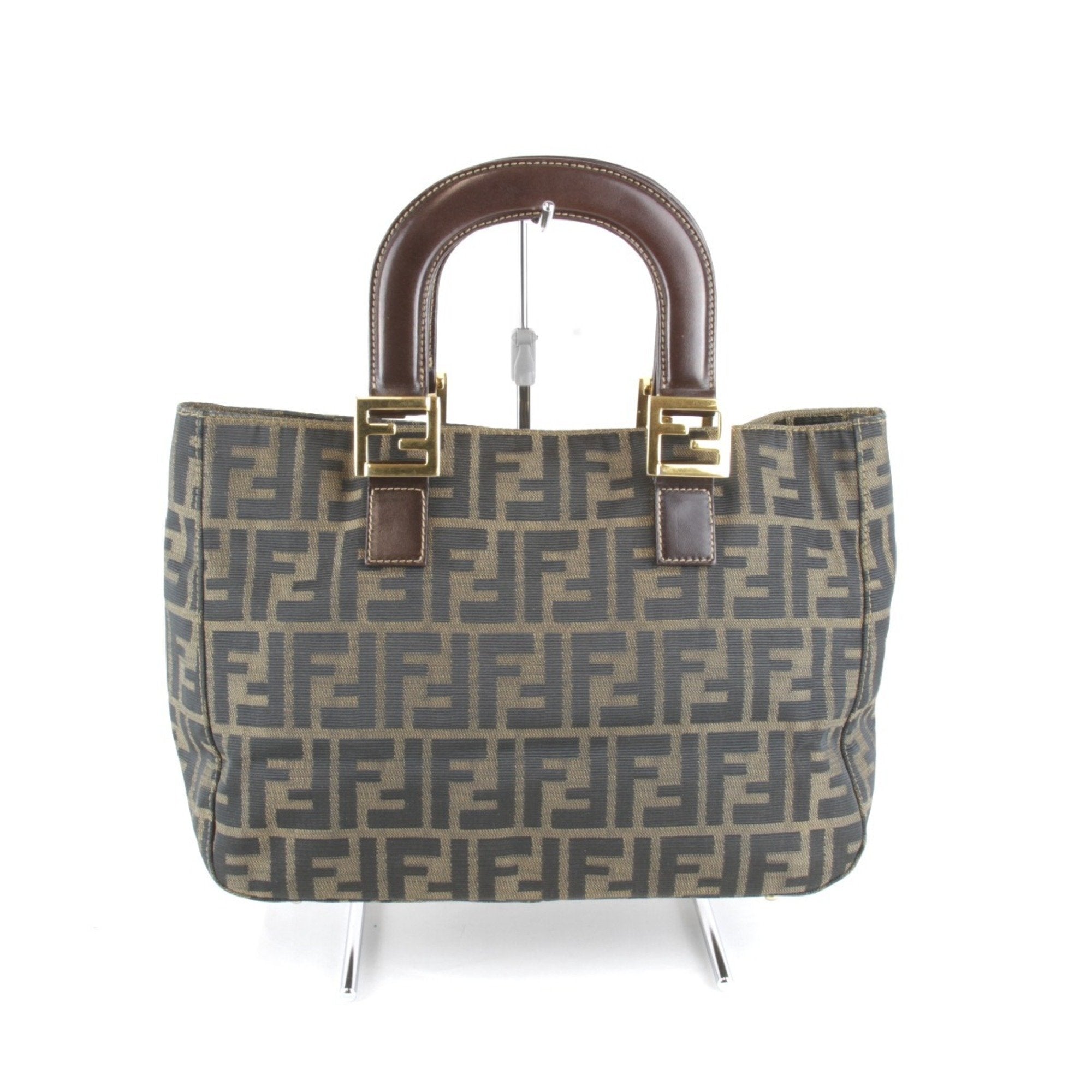 Fendi Khaki Canvas Handbag