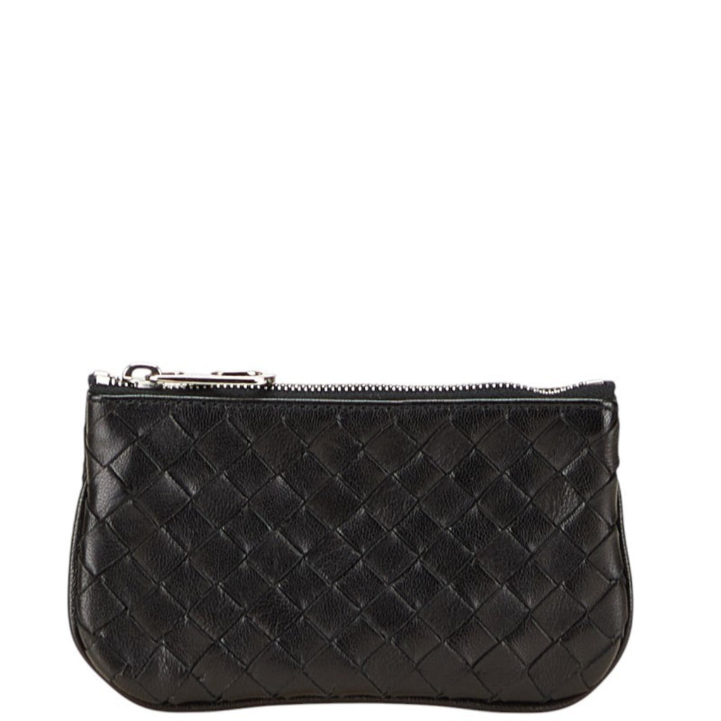 Bottega Veneta Black Leather Coin Purse/Coin Case