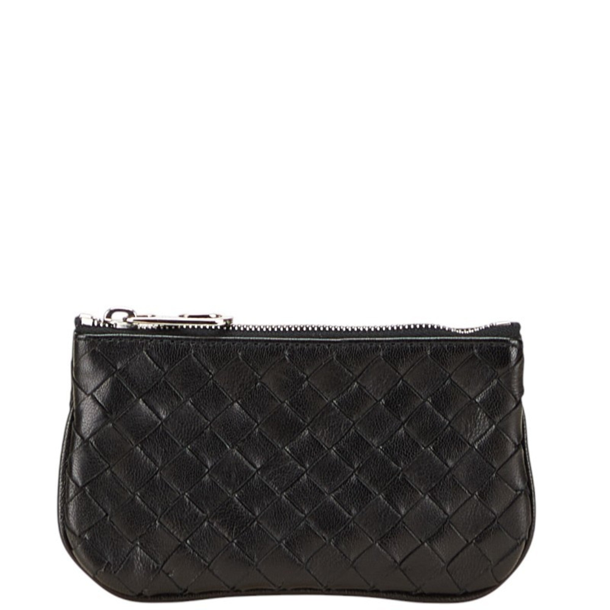 Bottega Veneta Black Leather Coin Purse/Coin Case