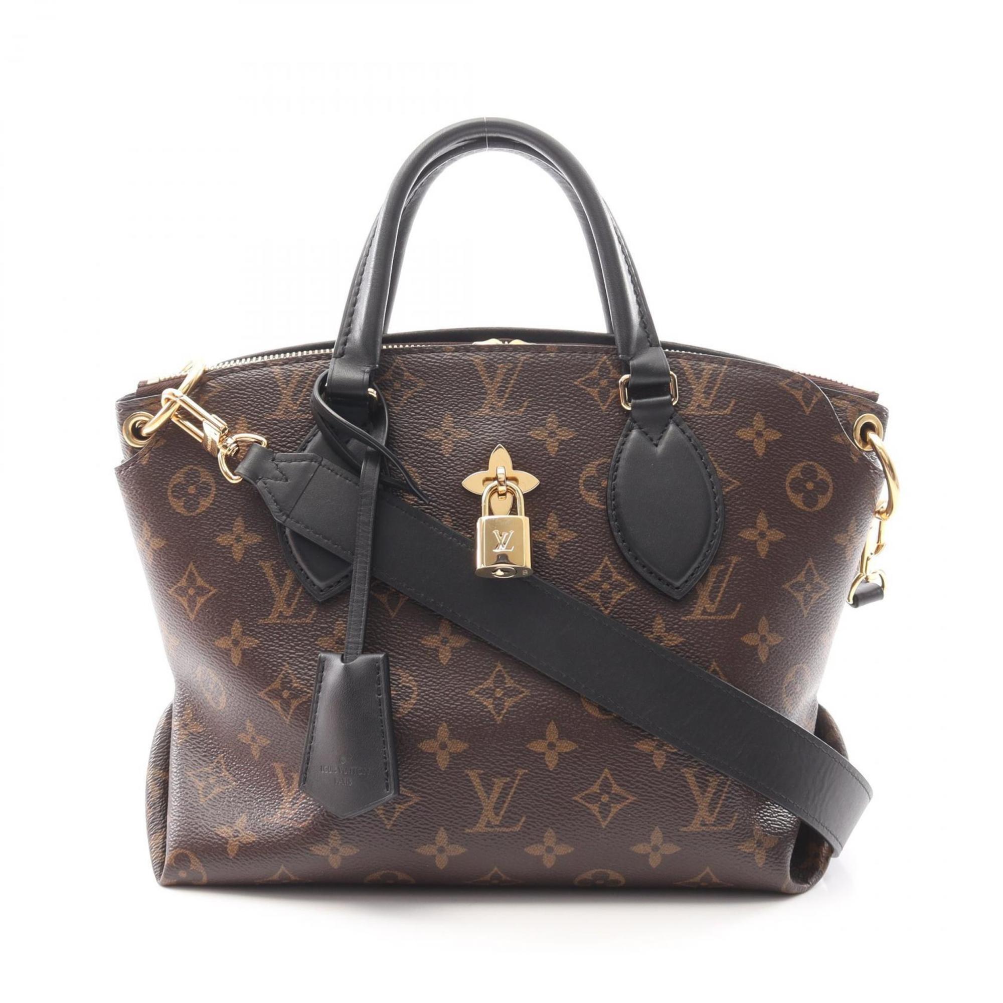 Louis Vuitton Black Brown Noir Pvc Coated Canvas Leather Tote Bag