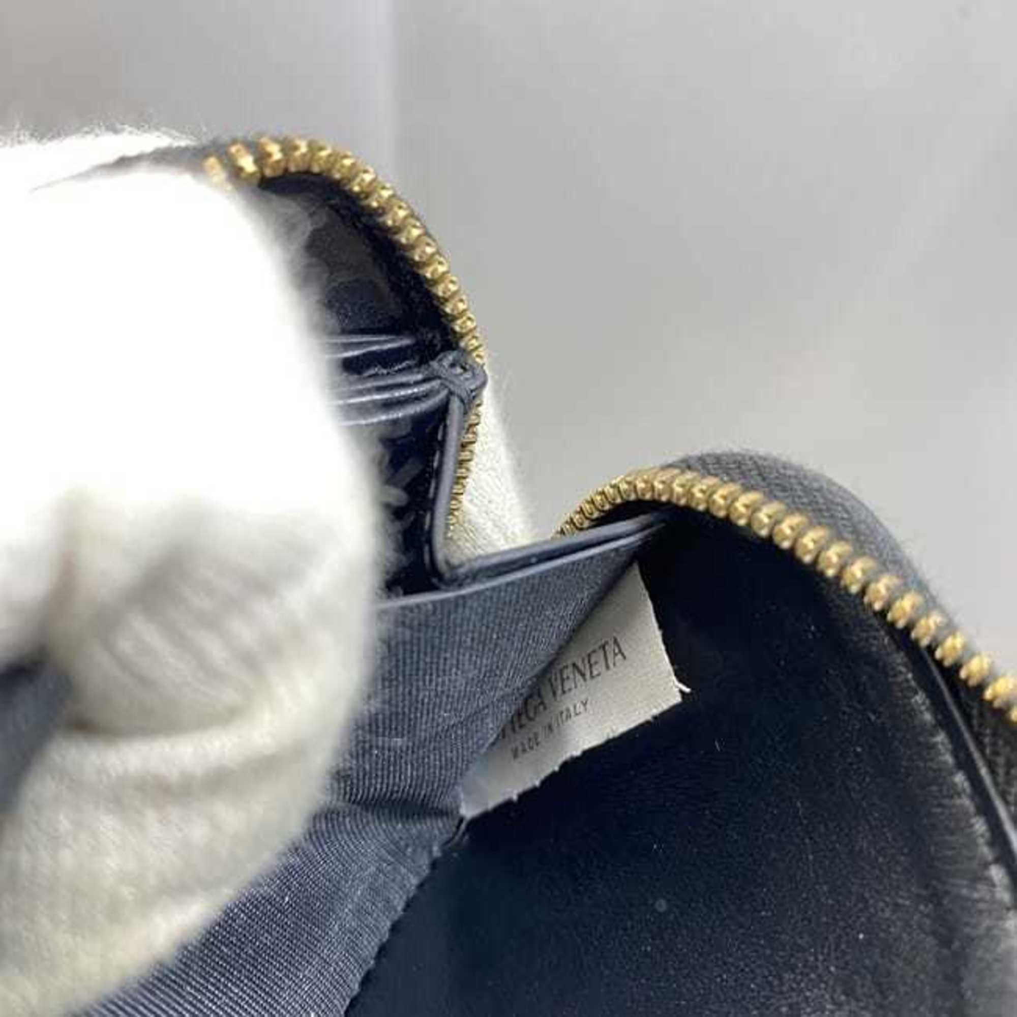 Bottega Veneta Black Leather Coin Purse/Coin Case