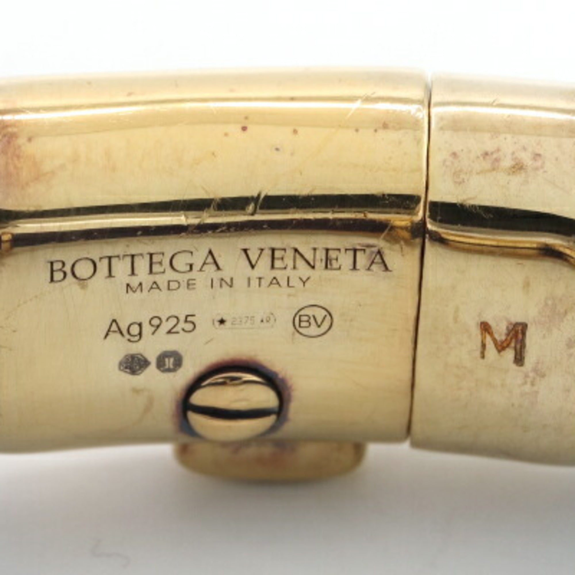 Bottega Veneta Gold Purple Leather Sterling Silver 925 Charm Bracelet