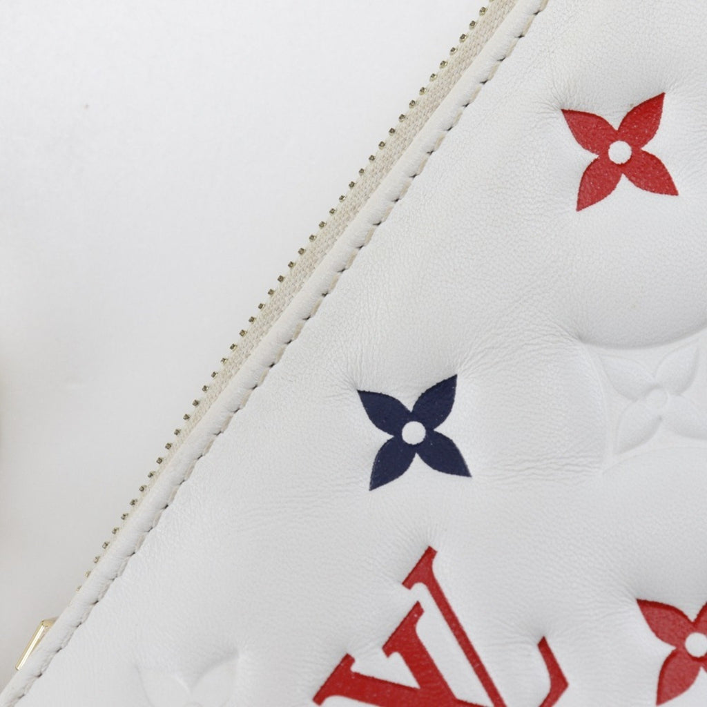 Louis Vuitton Navy Red Color White Leather Shoulder Bag