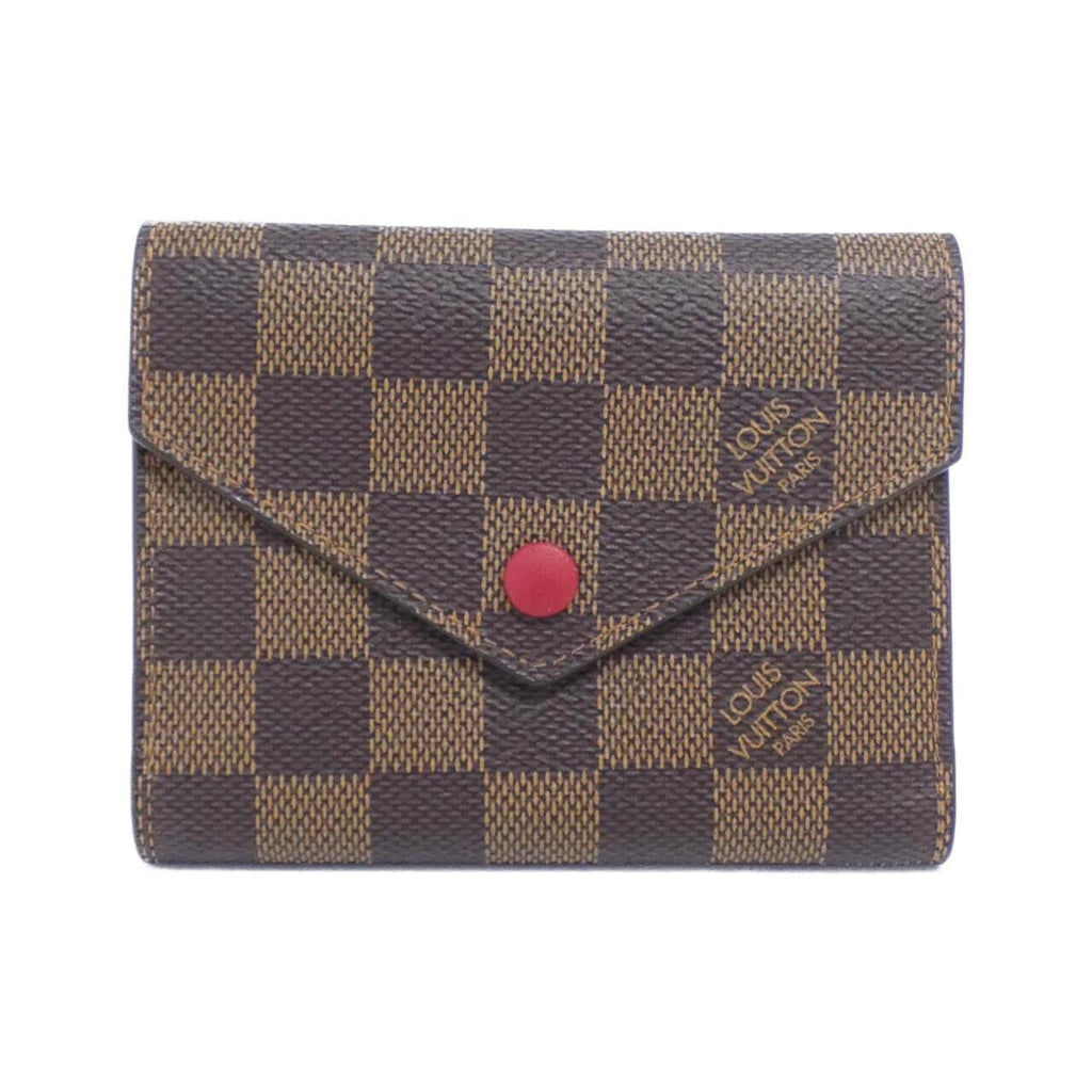 Louis Vuitton Ebene Rouge Coated Canvas Wallet (Tri-Fold)