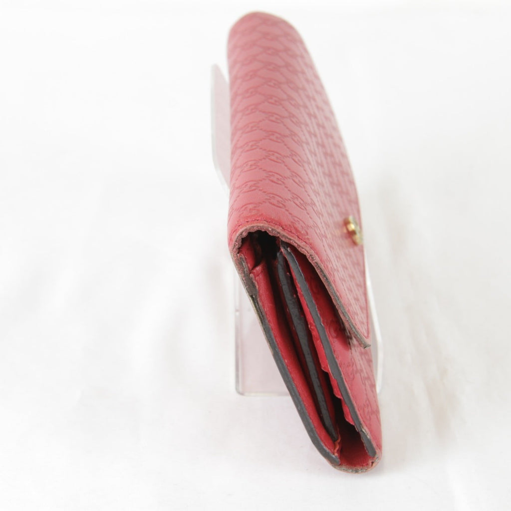 Gucci Red Color Leather Long Wallet (Bi-Fold) (Pre-Owned)