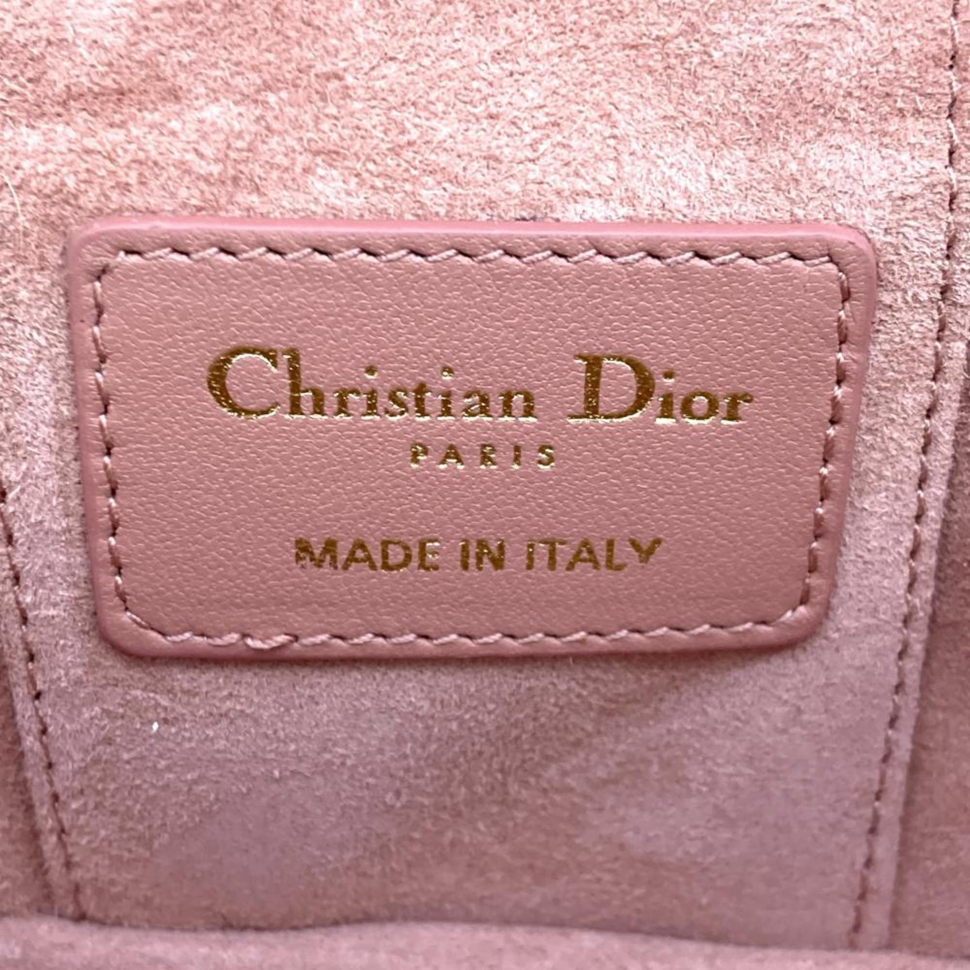 Christian Dior Pink Leather Shoulder Bag Vanity Bag (Pre-Owned)