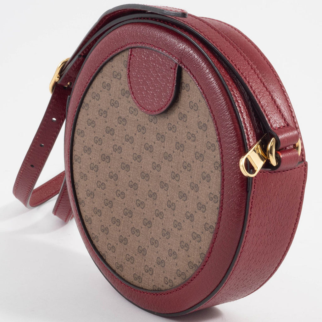 Gucci Beige Red Color Gg Supreme Leather Shoulder Bag (Pre-Owned)