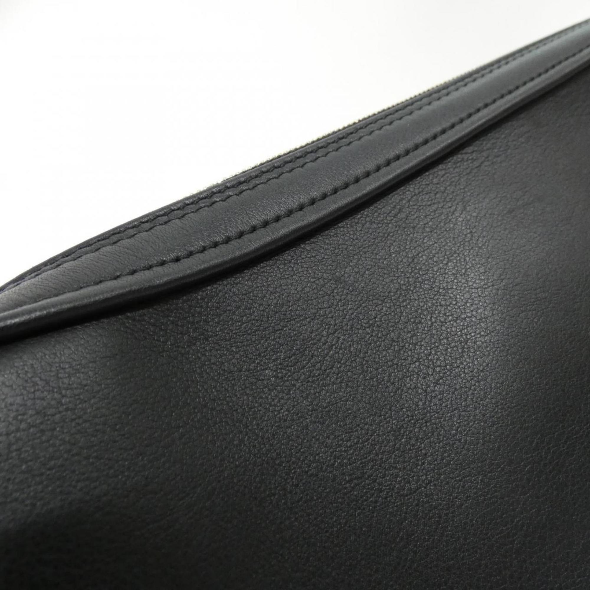 Balenciaga Black Yellow Leather Handbag Pochette