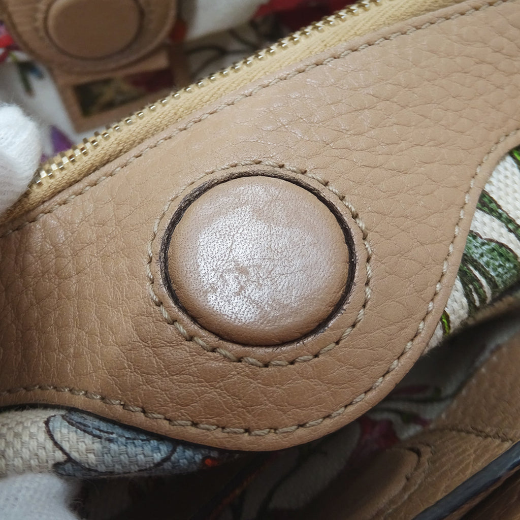 Gucci Beige Leather Handbag Shoulder Bag (Pre-Owned)