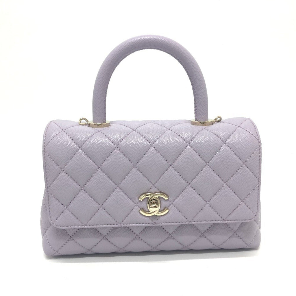 Chanel Purple Grained Calfskin Handbag Shoulder Bag