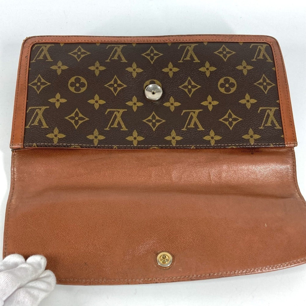 Louis Vuitton Brown Monogram Canvas Clutch Bag Pochette Pouch