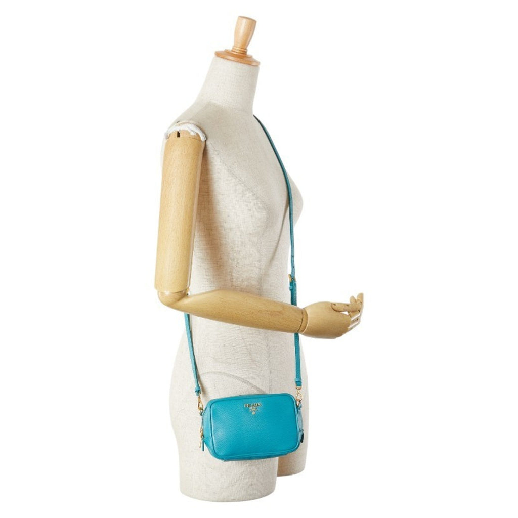 Prada Blue Leather Shoulder Bag