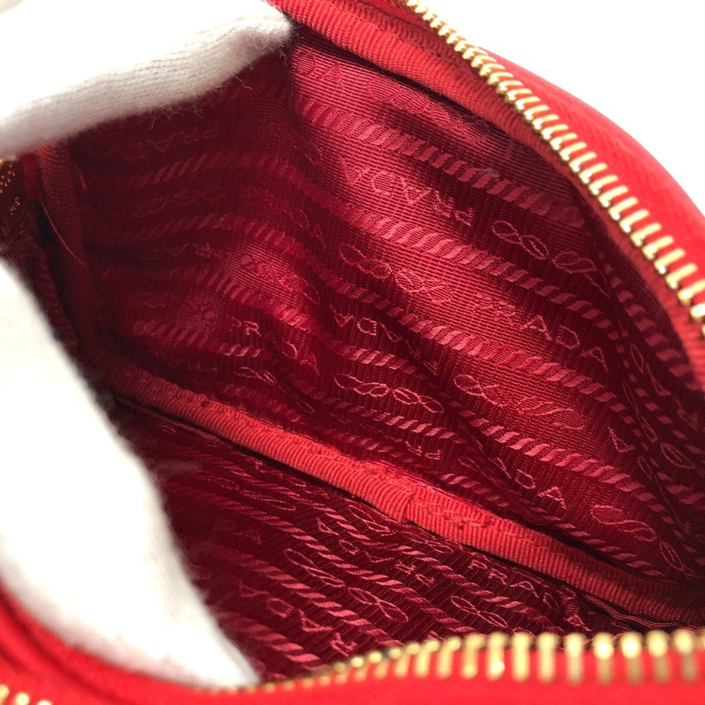 Prada Red Color Nylon Pochette Shoulder Bag