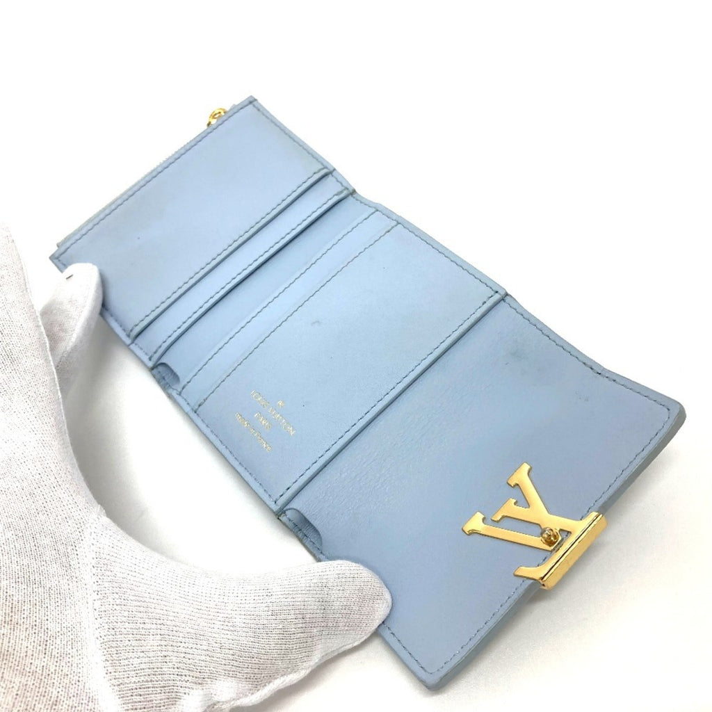 Louis Vuitton Blue Leather Wallet (Tri-Fold)