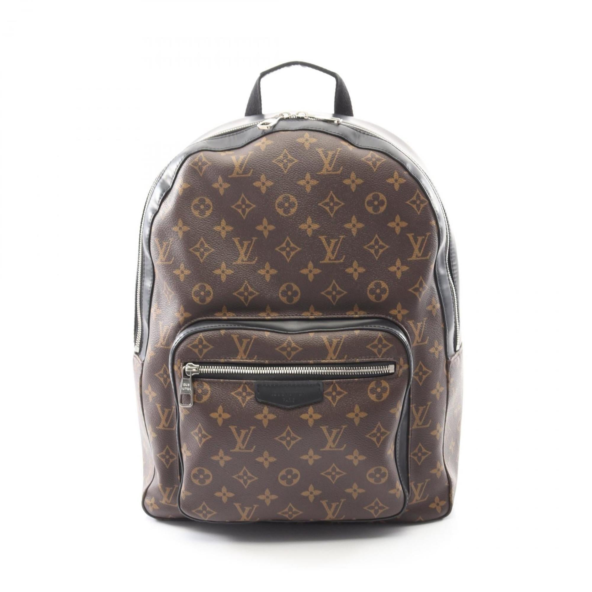 Louis Vuitton Black Brown Coated Canvas Monogram Pvc Leather Backpack