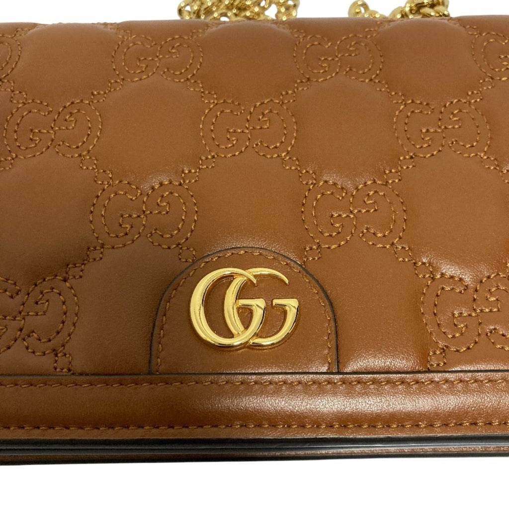 Gucci Brown Leather Shoulder Bag (Pre-Owned)