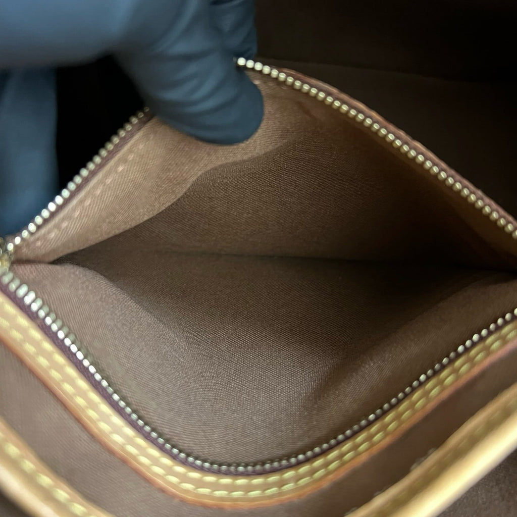 Louis Vuitton Brown Leather Pvc Handbag Tote Bag