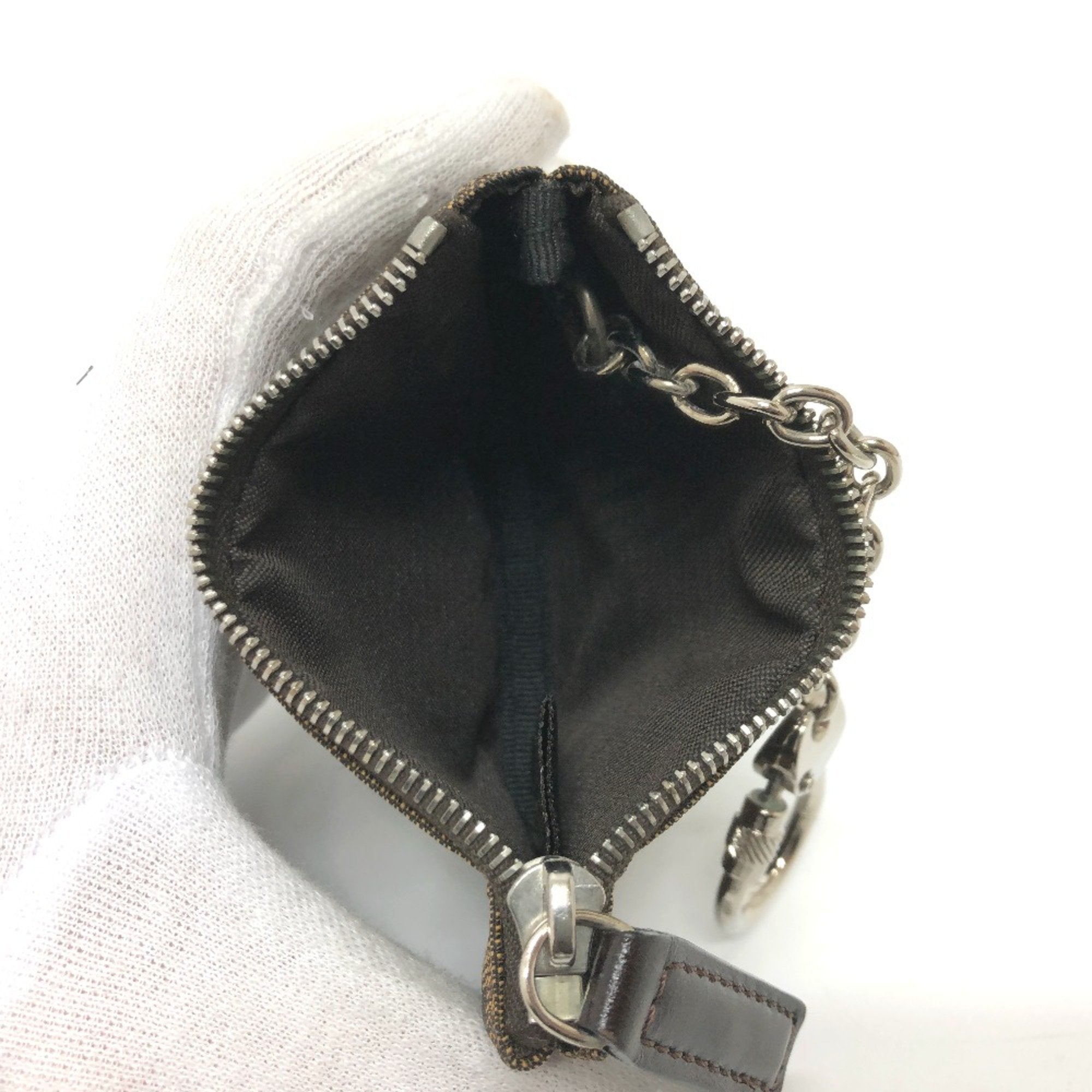 Fendi Brown Cloth Coin Purse/Coin Case