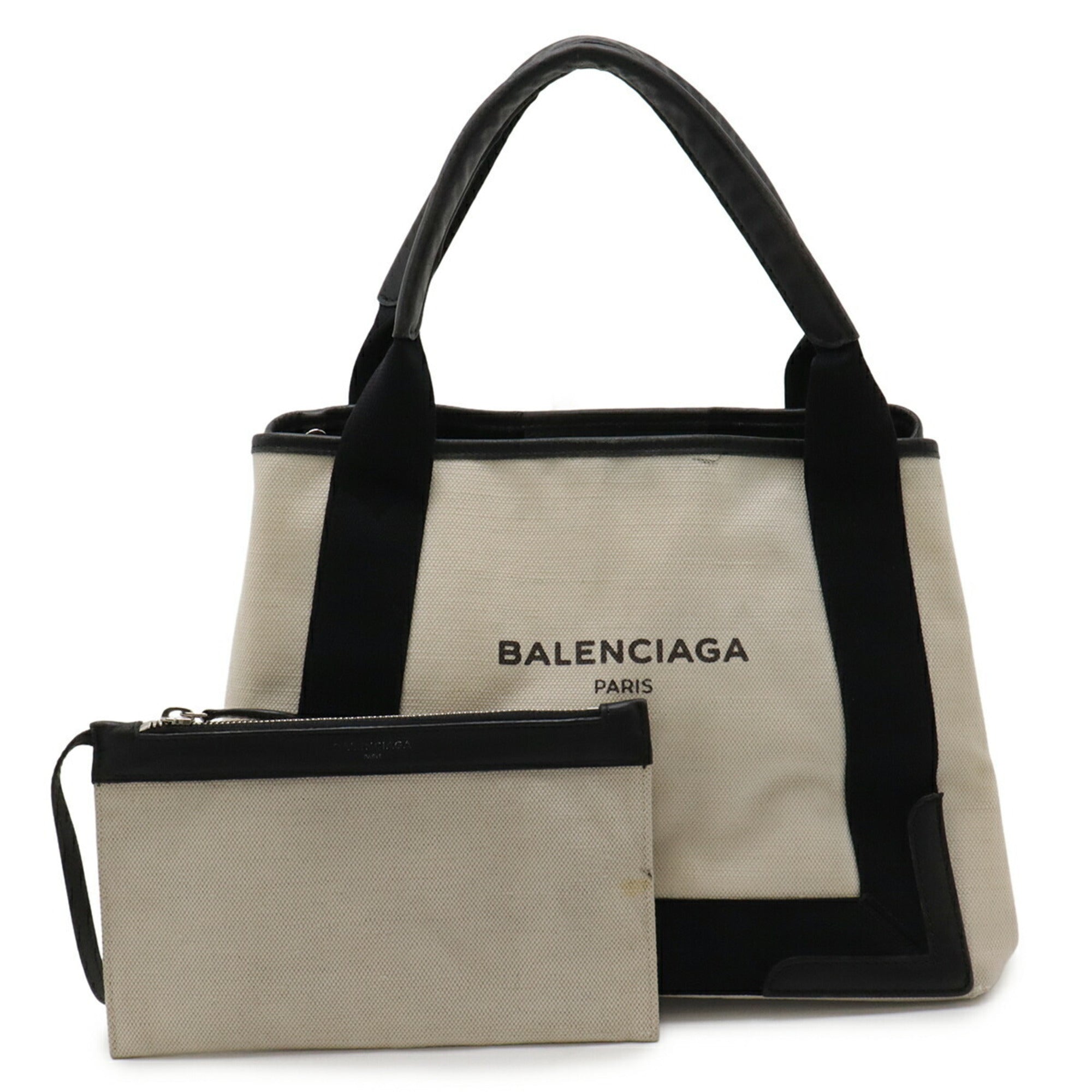 Balenciaga Black Canvas Handbag Pouch Tote