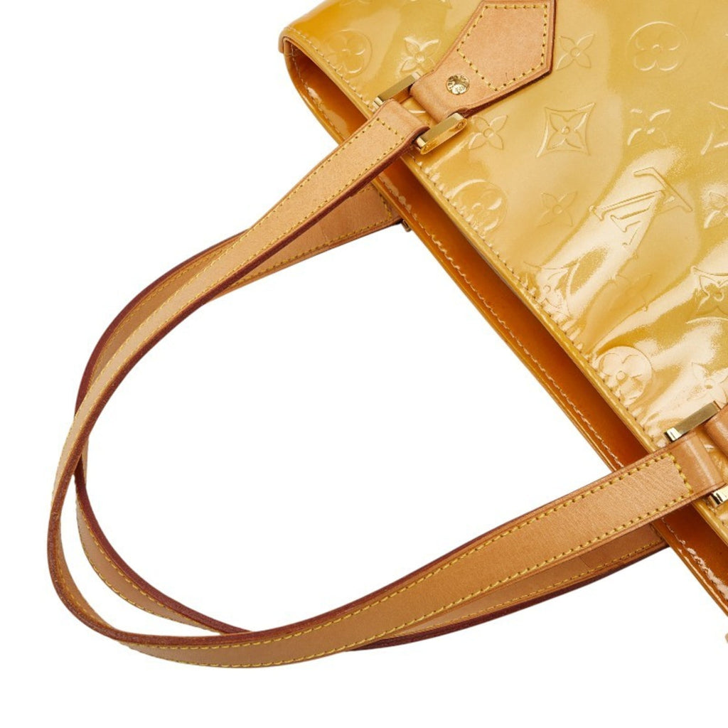 Louis Vuitton Lime Yellow Patent Leather Handbag Tote Bag