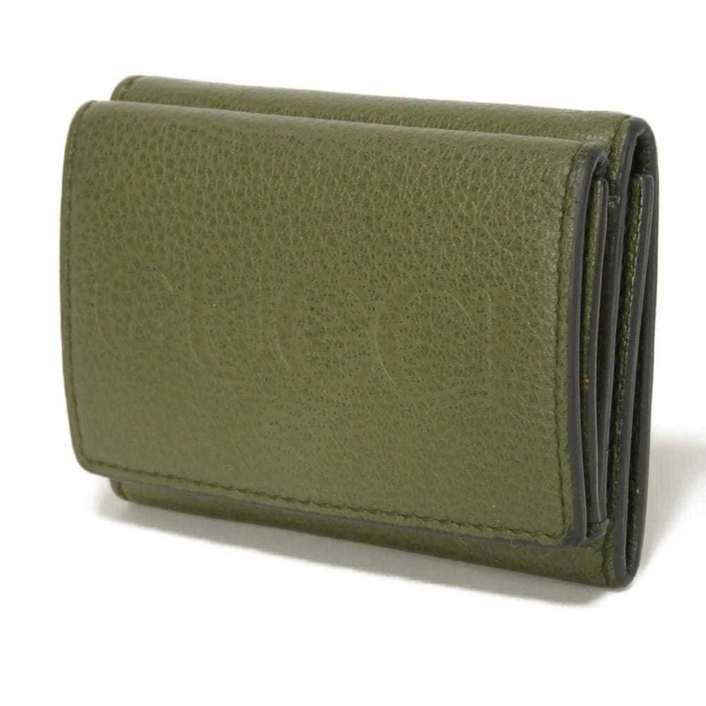 Gucci Khaki Leather Wallet (Tri-Fold) (Pre-Owned)