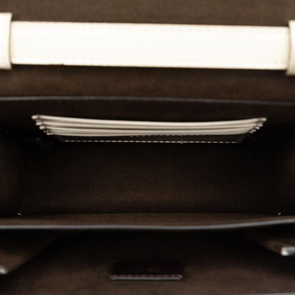 Fendi Ivory White Patent Leather Shoulder Bag