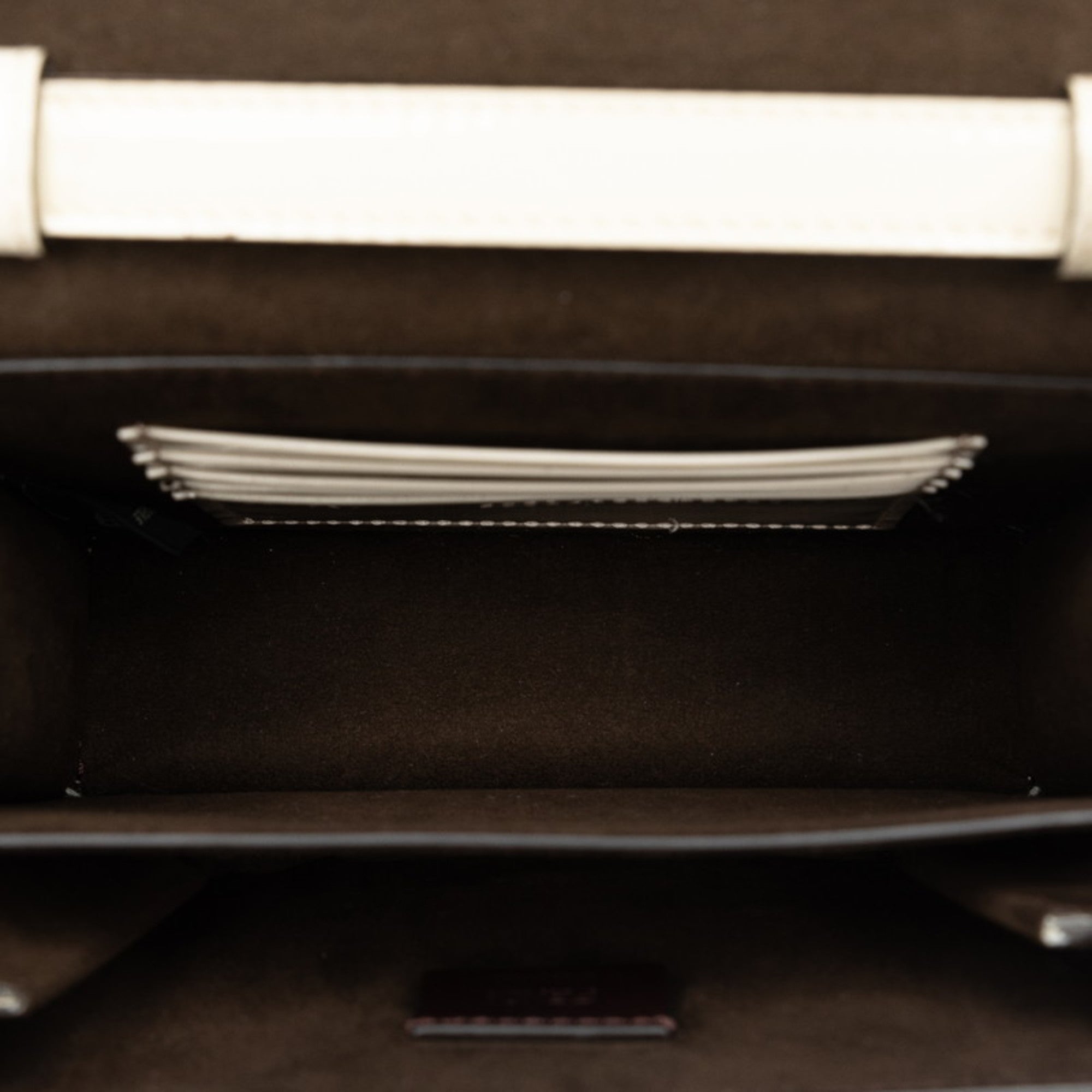 Fendi Ivory White Patent Leather Shoulder Bag