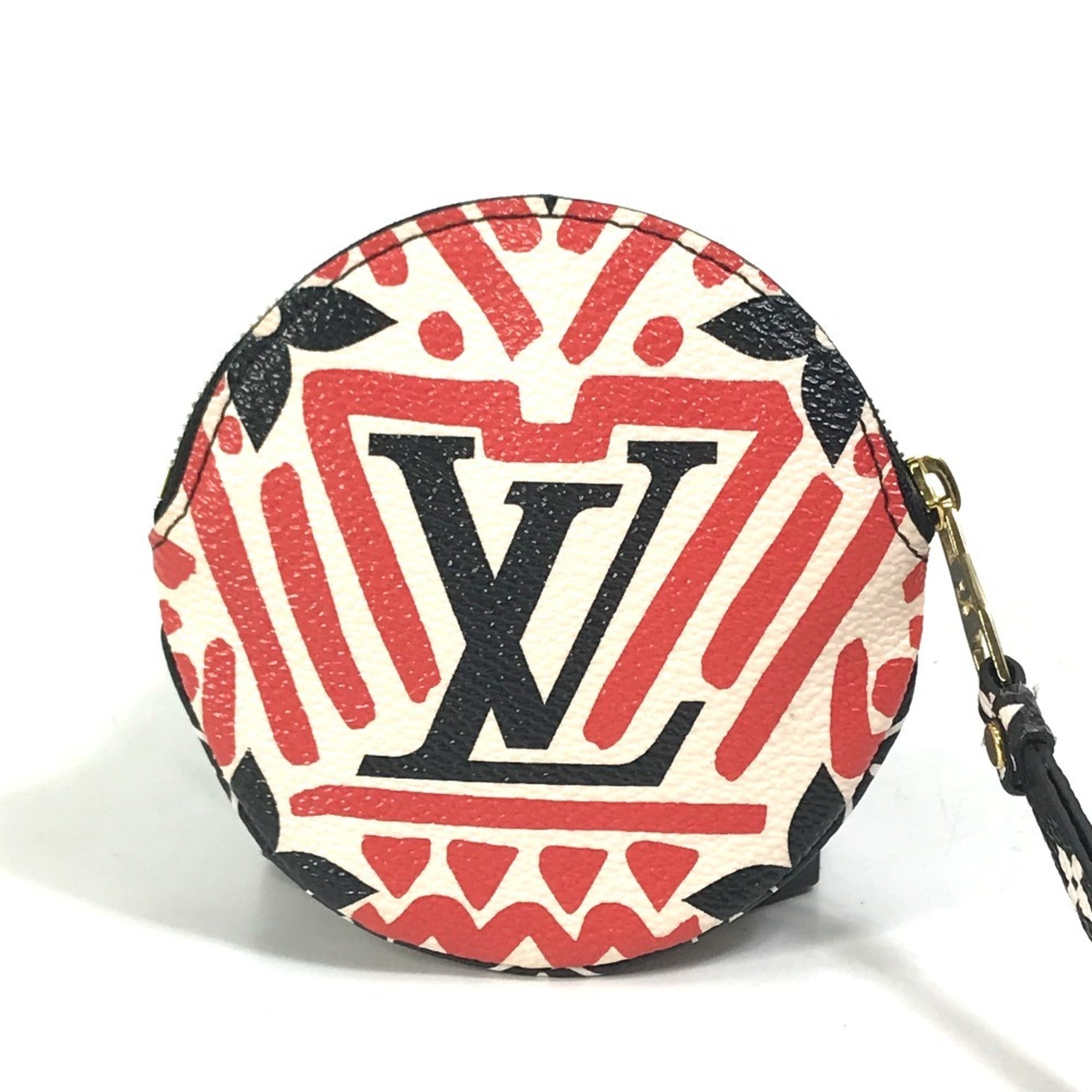 Louis Vuitton Monogram Black Red Color White Monogram Coin Purse/Coin Case