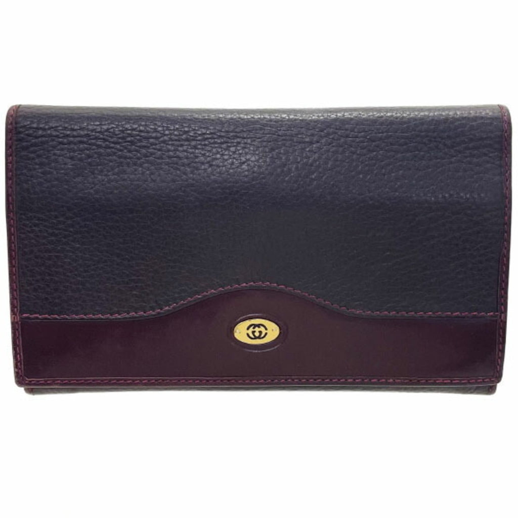 Gucci Bordeaux Leather Long Wallet (Bi-Fold) (Pre-Owned)