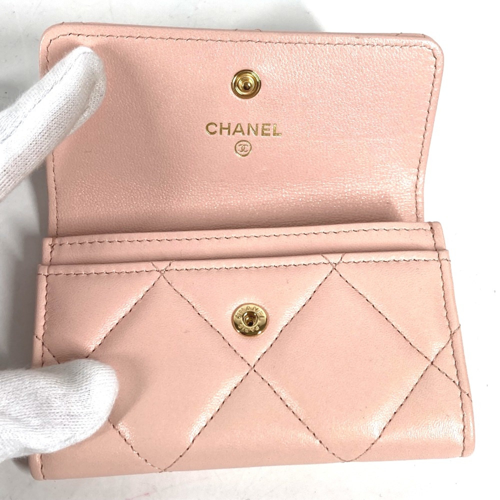Chanel Pink Leather Coin Purse/Coin Case