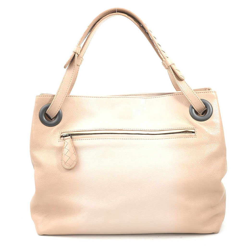 Bottega Veneta Pink Beige Leather Handbag
