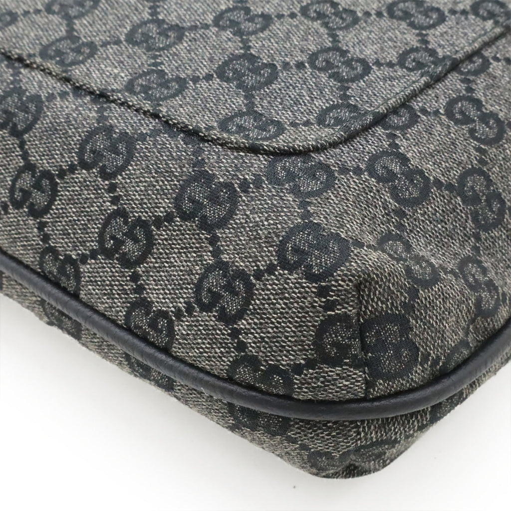 Gucci Dark Gray Gg Canvas Shoulder Bag (Pre-Owned)