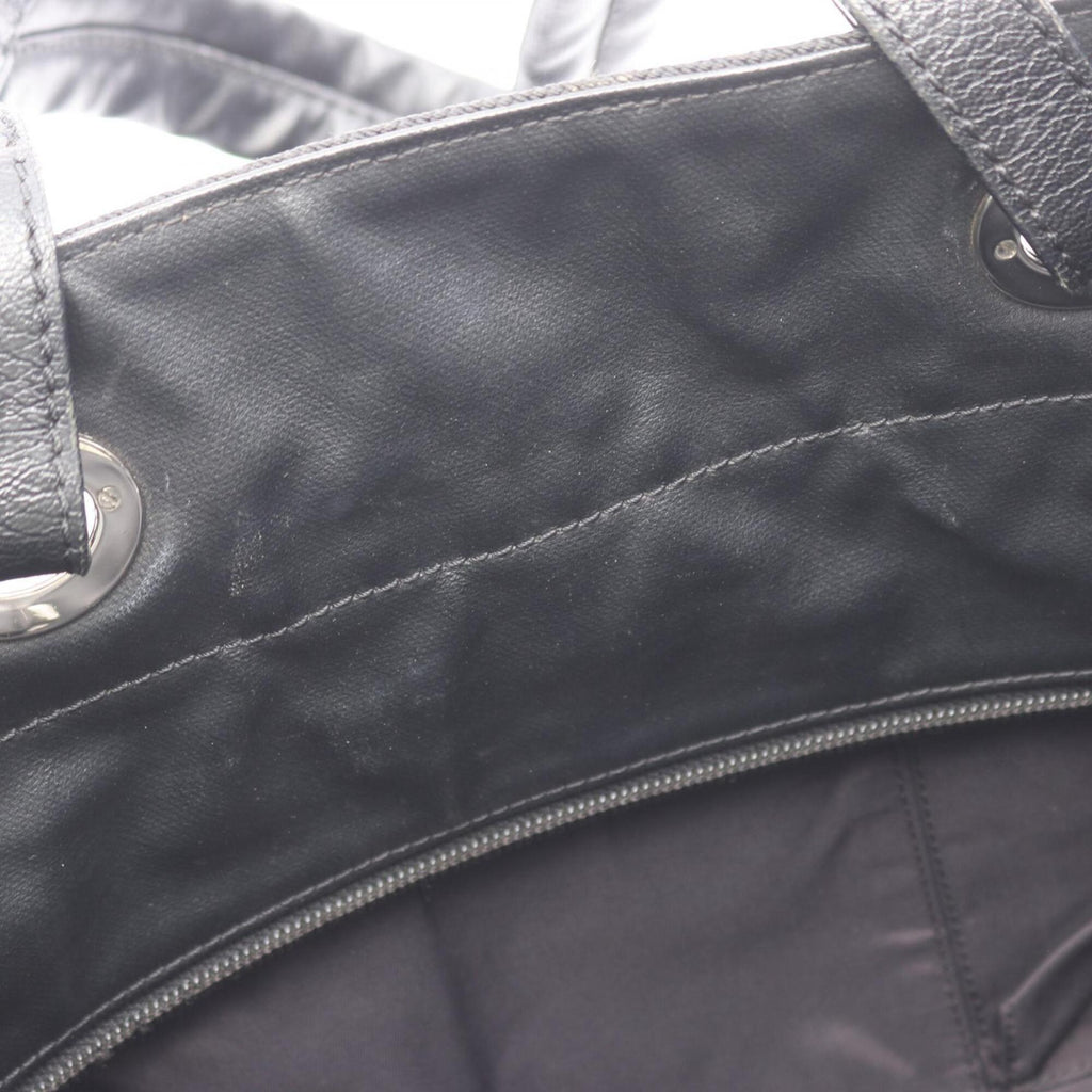 Chanel Black Coated Canvas Leather Handbag Tote Bag