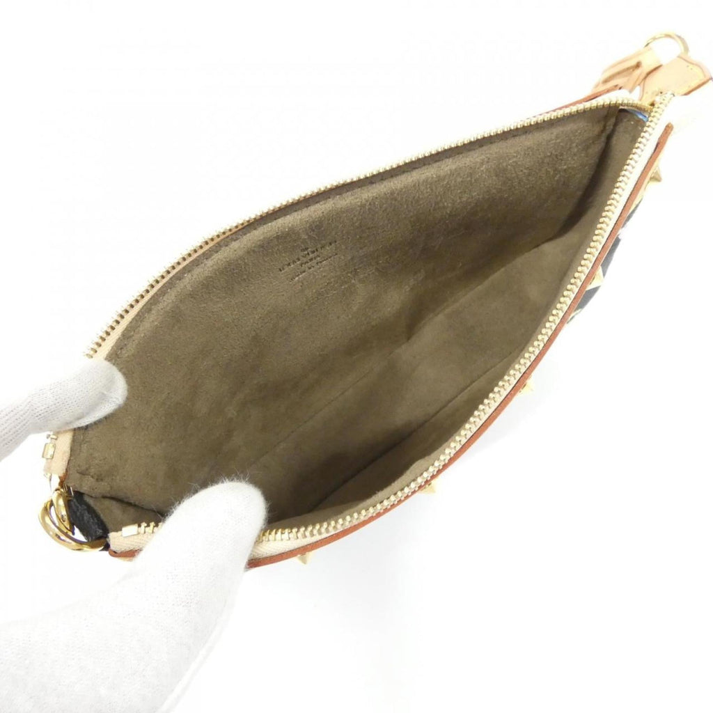Louis Vuitton Black Multi-Color Coated Canvas Pochette Pouch