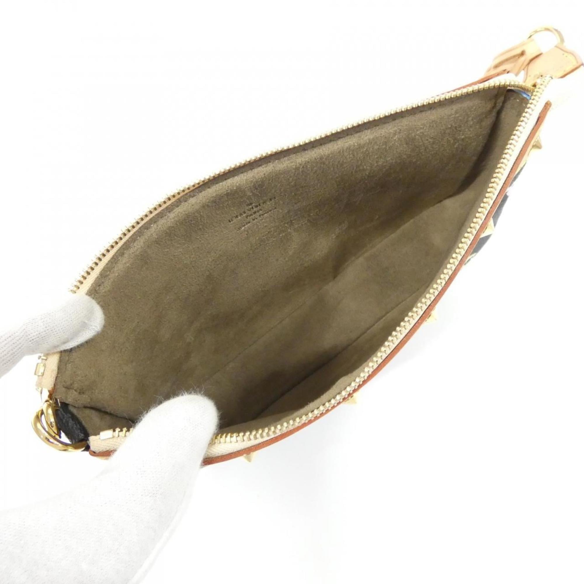 Louis Vuitton Black Multi-Color Coated Canvas Pochette Pouch