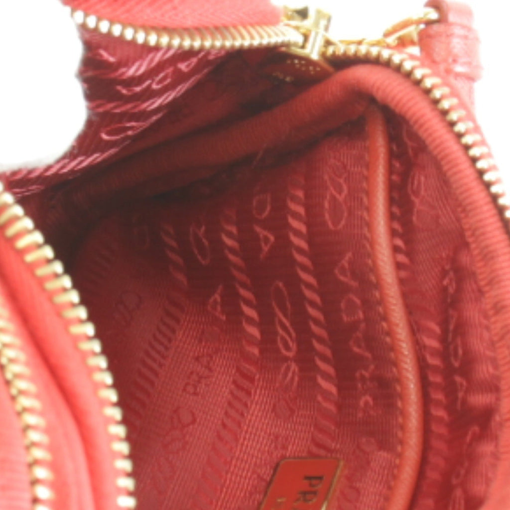 Prada Red Color Nylon Shoulder Bag