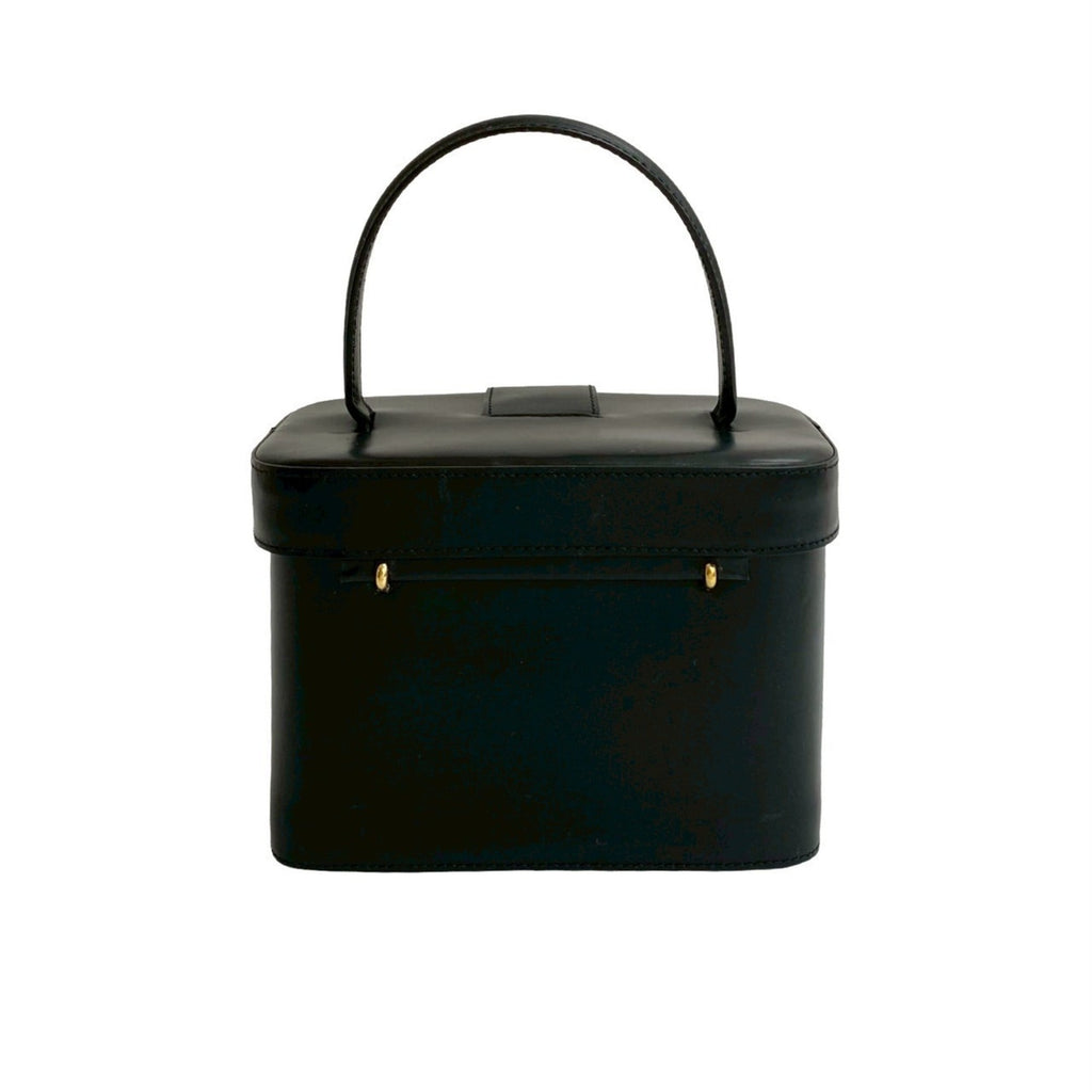 Celine Black Leather Handbag Vanity Bag