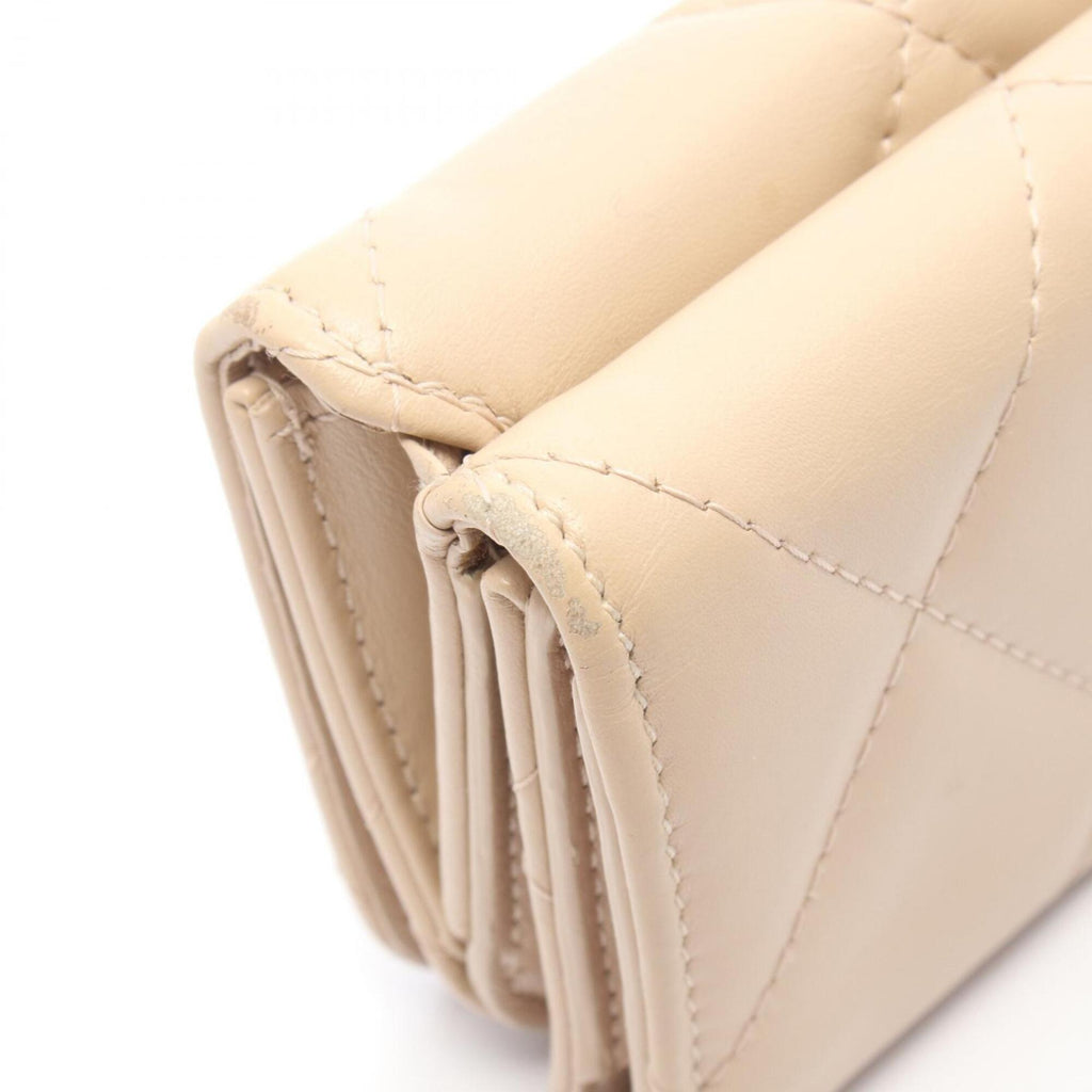 Balenciaga Beige Leather Wallet (Tri-Fold)