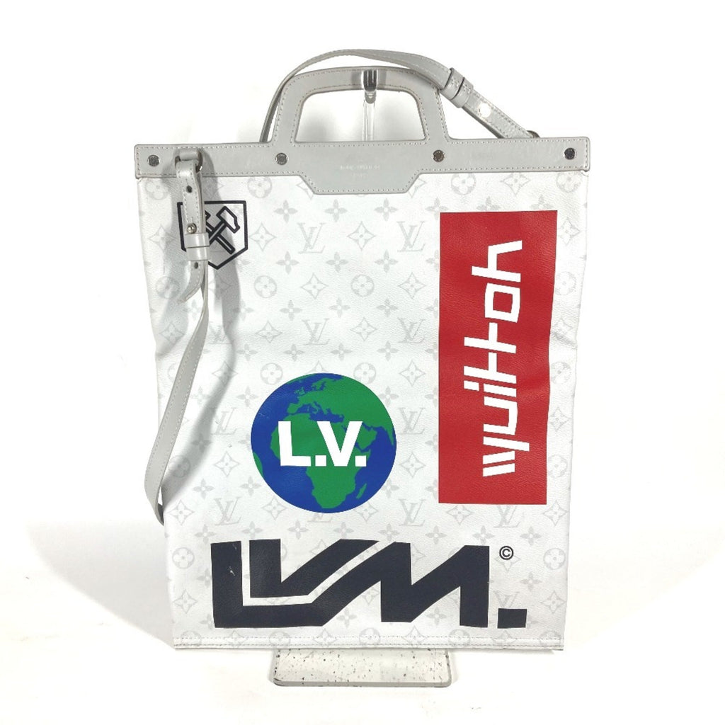 Louis Vuitton White Monogram Shoulder Bag Tote Bag