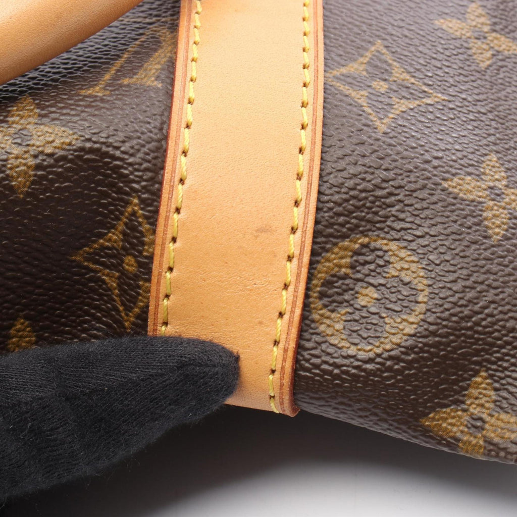 Louis Vuitton Brown Coated Canvas Leather Boston Bag