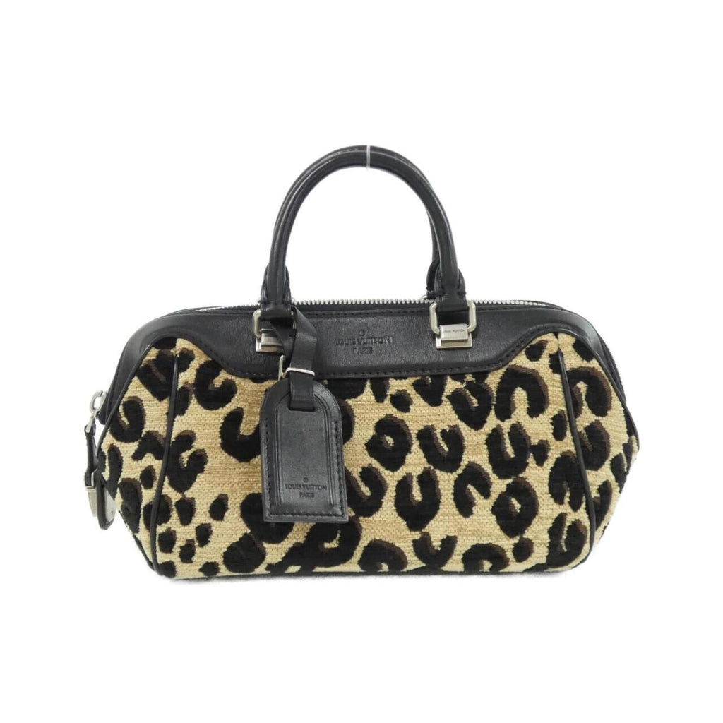 Louis Vuitton Leopard Beige Black Canvas Leather Handbag