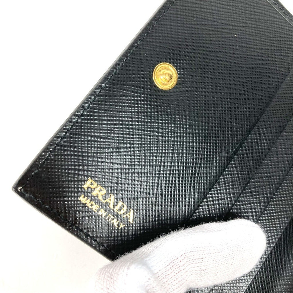 Prada Black White Leather Wallet (Bi-Fold)