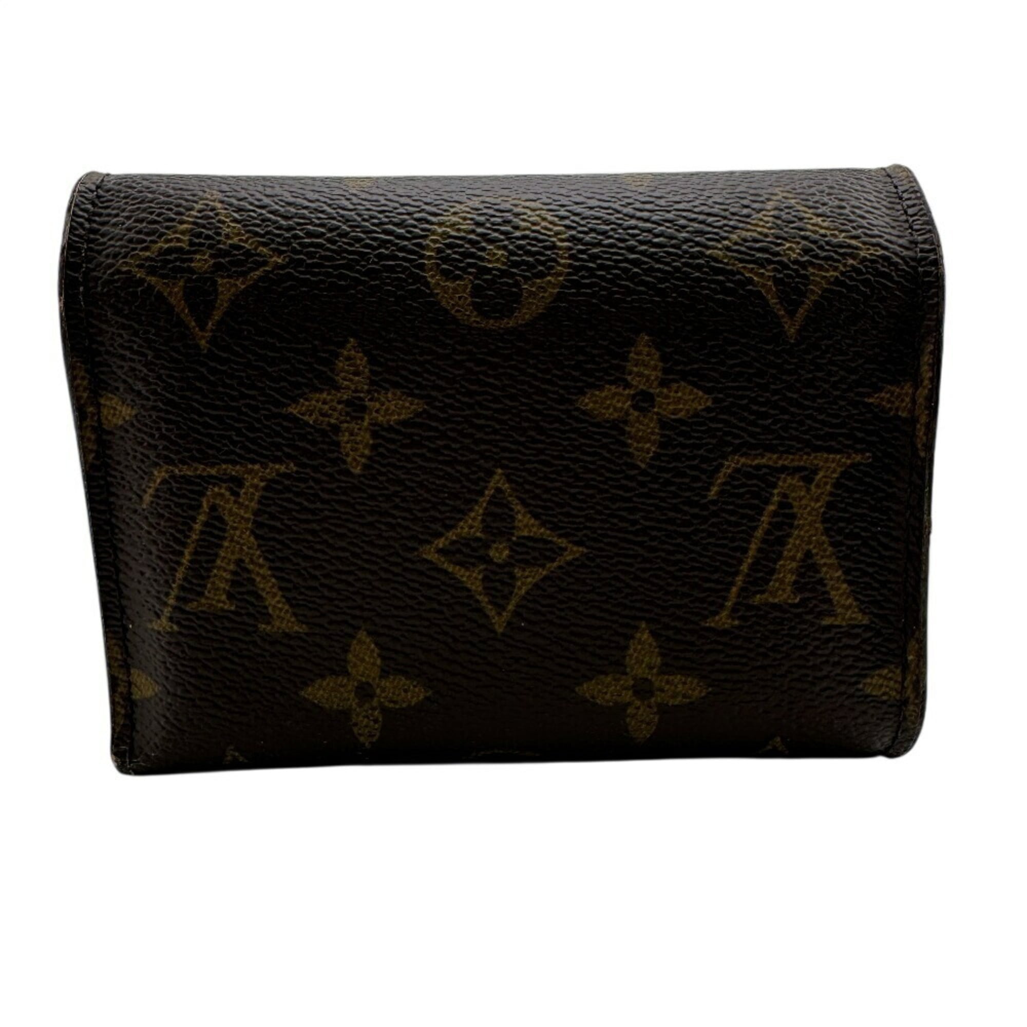 Louis Vuitton Gold Brown Leather Wallet (Tri-Fold)