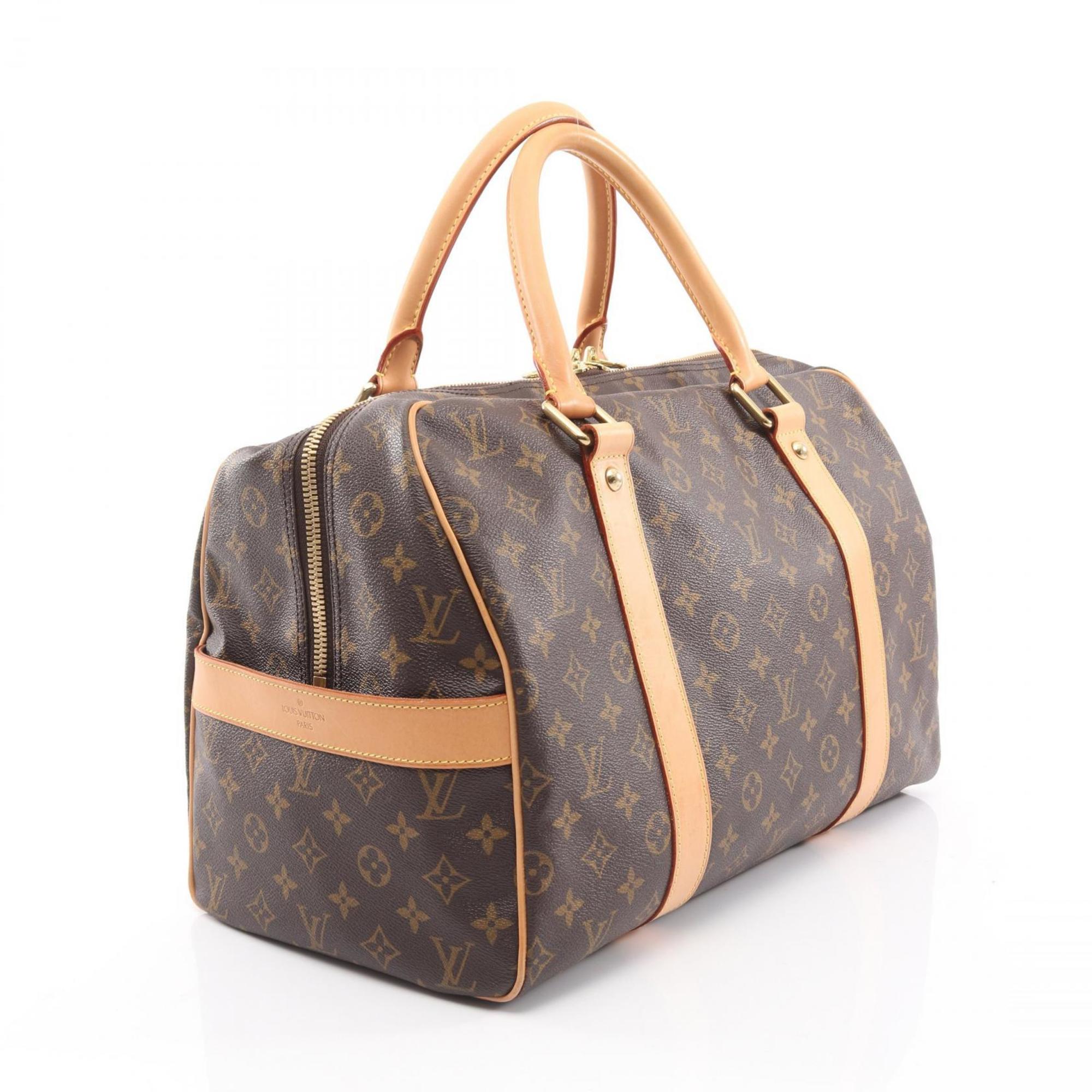Louis Vuitton Brown Coated Canvas Leather Boston Bag