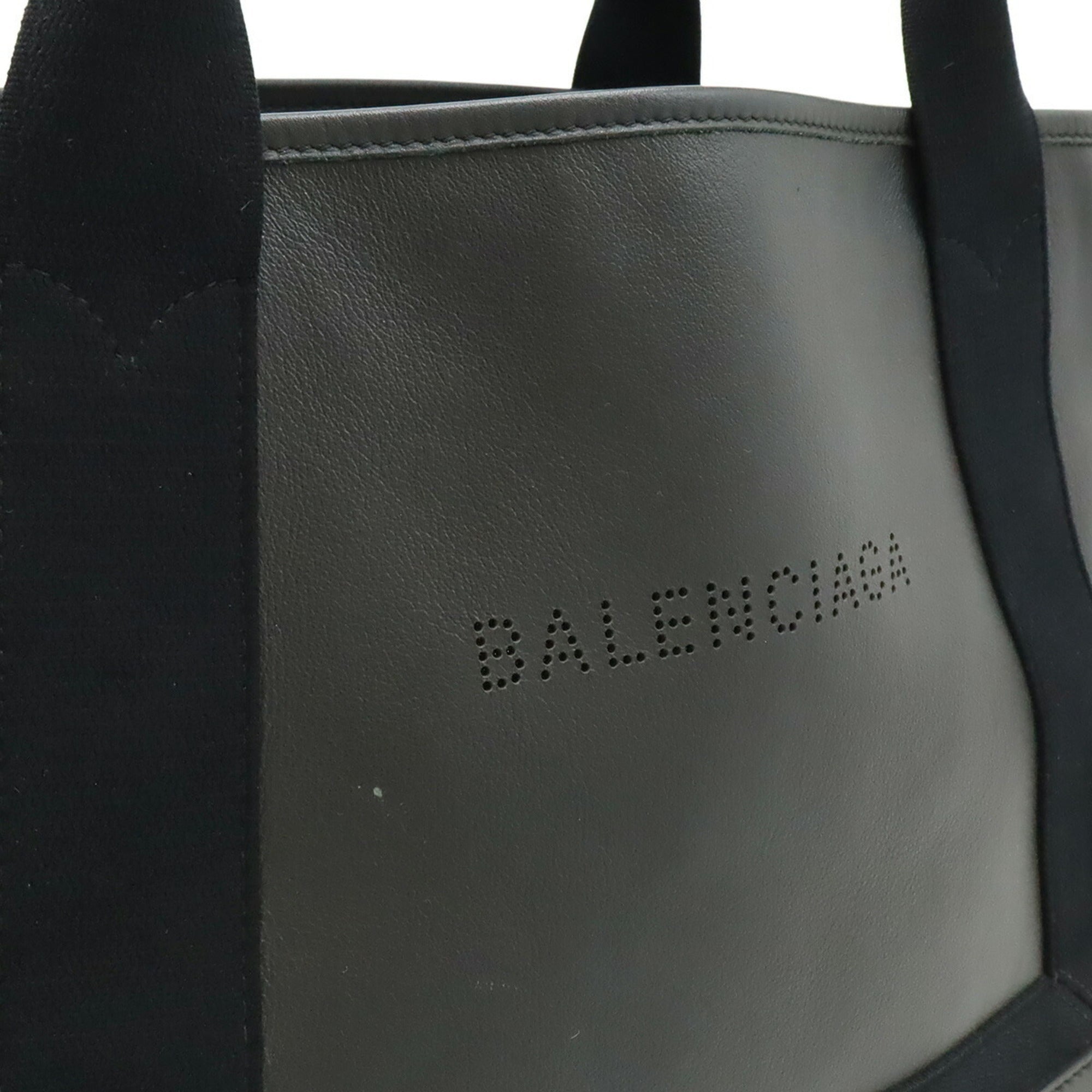 Balenciaga Black Leather Handbag Pouch Tote