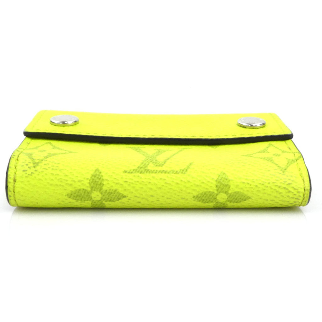 Louis Vuitton Green Yellow Pvc Leather Wallet (Tri-Fold)