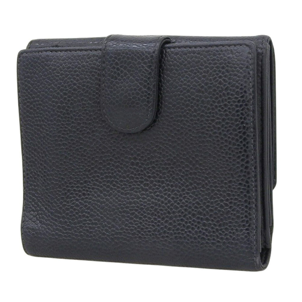 Chanel Black Grained Calfskin Wallet (Bi-Fold)