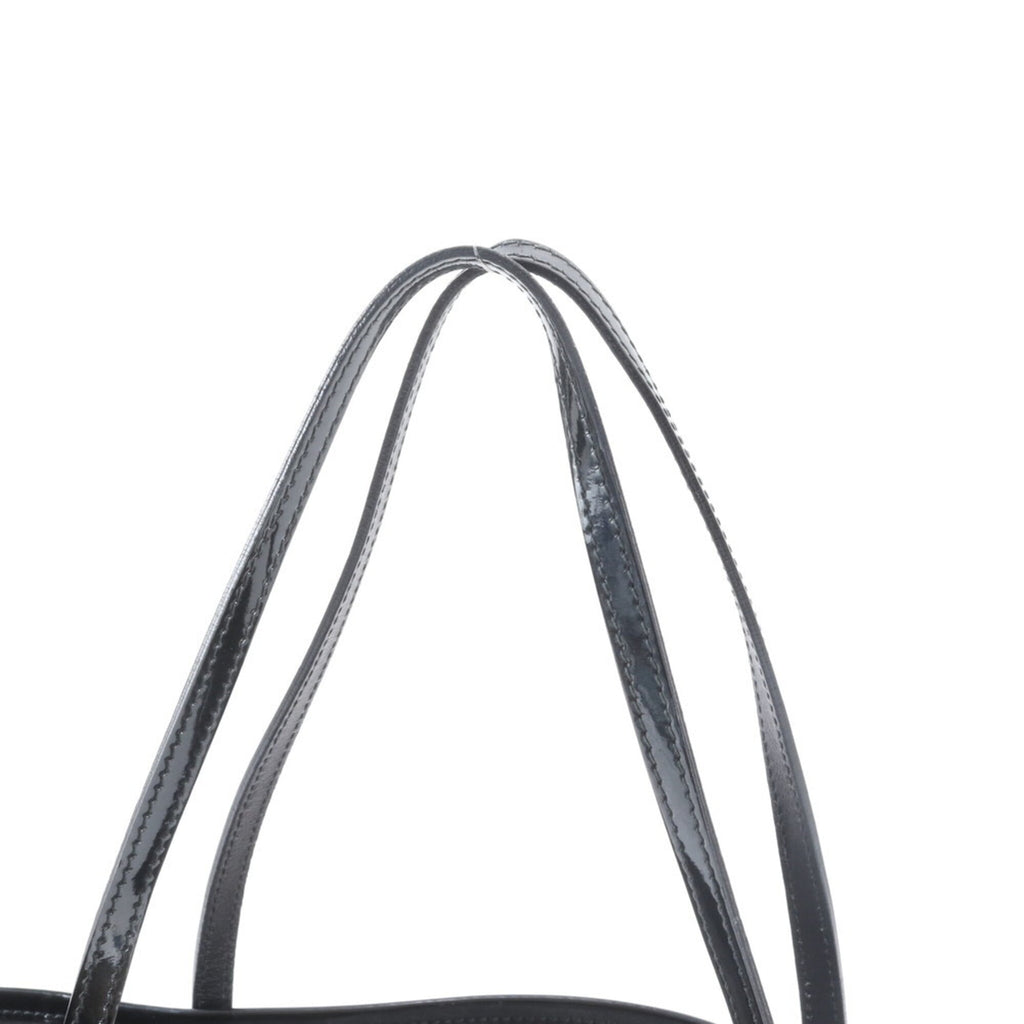 Gucci Black Leather Canvas Handbag Shoulder Bag Tote Bag (Pre-Owned)