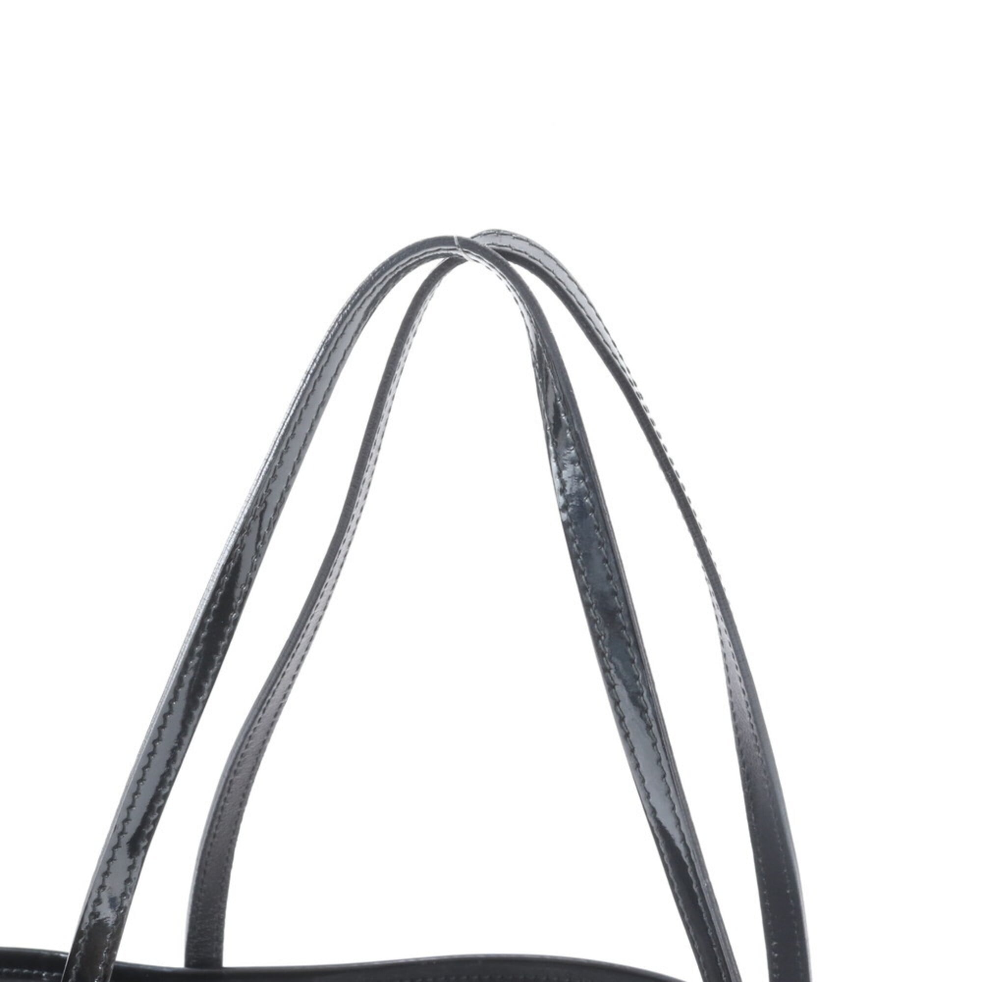 Gucci Black Leather Canvas Handbag Shoulder Bag Tote Bag (Pre-Owned)